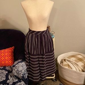 Anthropologie | High Waisted Navy / Stripe Skirt